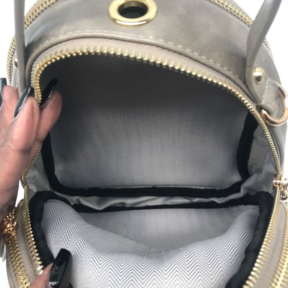 Aphison Forever Sunshine Gray Leather Mini Backpack - Picture 10 of 11